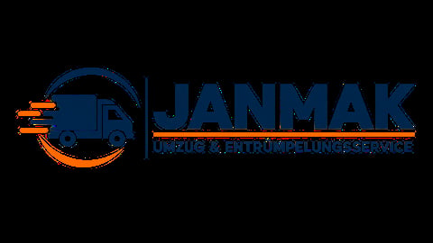 Janmak Logistics and Transport logo featuring a blue and orange truck design with company name